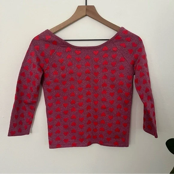 Vintage Betsey Johnson Heart Print Top - Picture 6 of 6